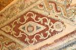 Eye und polychrome Geometrie, Mosaik, Madaba, Jordanien.