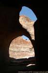 Fragment des Theaters von innen ein Grab, Petra Khubta gesehen, Jordanien.