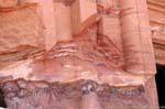Detaillierte Auswirkungen der Erosion im Theater, Petra Khubta, Jordanien.