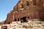 Fassade des Palastes von Korinth, Petra Khubta, Jordanien.