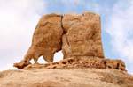 Das Elephant Rock in der Nähe Um Sayhoun, Petra, Jordanien.