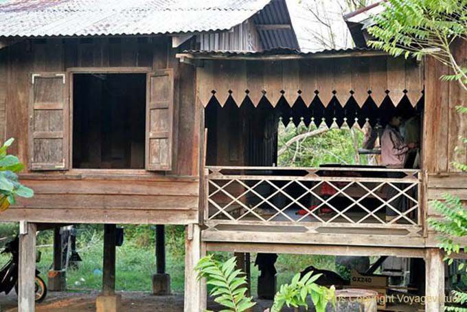 Balkon der traditionellen Haus, Insel Khong, Laos