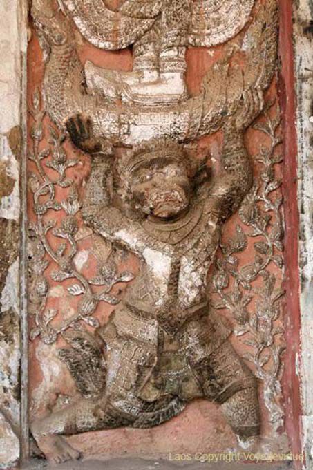 Illustration der Geschichte des Prinz Pookkharabat, Wat Si Saket, Vientiane, Laos