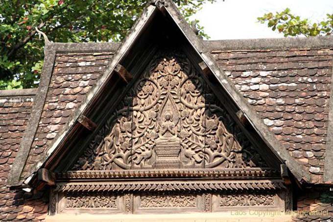 Top of Eingang zum Kreuzgang, Wat Si Saket, Vientiane, Laos
