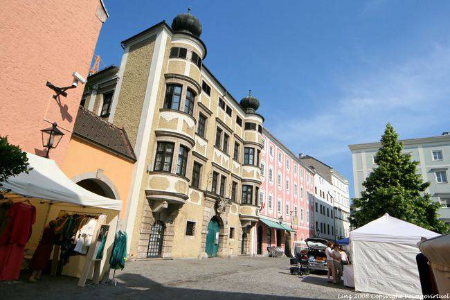 Bunte Fassaden, Altstadt, Alter Markt, Linz - Österreich