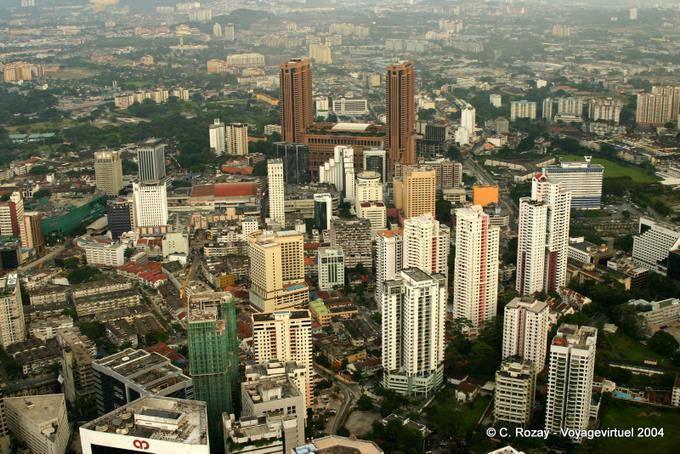Luftaufnahme von Kuala Lumpur aus KL Tower Höhen - Malaysia