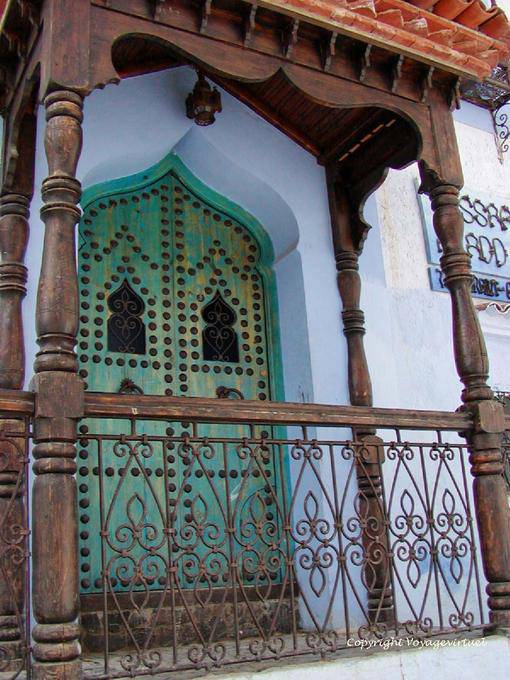 Balconnet Holz und Schmiedeeisen, Chefchaouen - Marokko