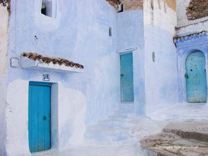 Triptychon Tür, Chefchaouen - Marokko