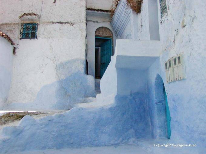 Architektur Chefchaouni, Bab Souk Medina, Chefchaouen - Marokko