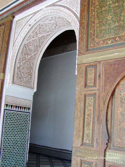 Dekorieren einen Flur, der Little Court, Bahia Palast, Marrakesch - Marokko