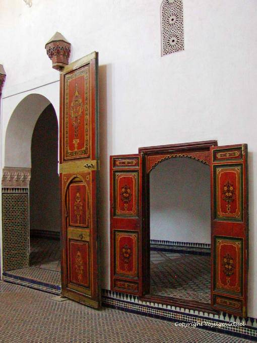 Geschichte der Türen im privaten Pavillon, Bahia Palast, Marrakesch - Marokko