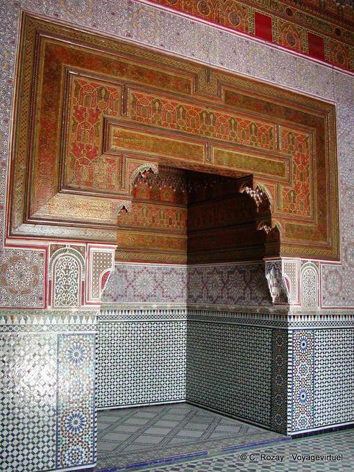 Niche mit edler Dekoration, Groß Riad Bahia Palast, Marrakesch - Marokko