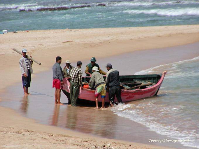 Beratung vor dem Laden der Boot, Oualidia - Marokko