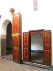 Geschichte der Türen im privaten Pavillon, Bahia Palast, Marrakesch, Marokko.