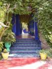 Treppenfliesen Zelige, Jardin Majorelle, Marrakesch, Marokko.