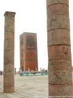 Rabat, Spalten Ruinen der unvollendeten Moschee Hassan-Turm, Marokko.