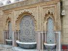 Kunst Stuck und zelliges, Brunnen Mausoleum Mohammed V., Rabat, Marokko.