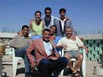Die Mitarbeiter des Hotels Chems, (Mai 2000), Boumalne Dadès, Marokko.
