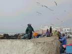 Essaouira, Segler Arbeiten am Hafen, Marokko.
