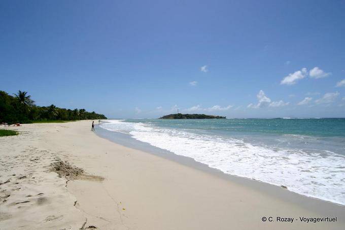 Ilet Cabrits vom Strand von Grande-Terre, Pointe des Salines - Martinique