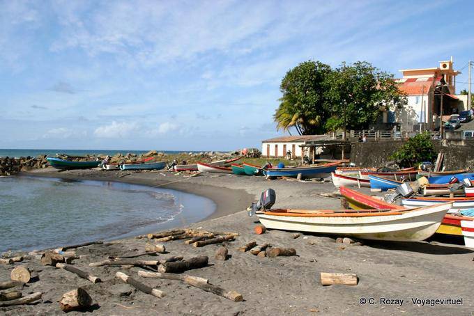 Der Strand der Hafen, die Stadt Seite der Welt, Grand'Rivière - Martinique
