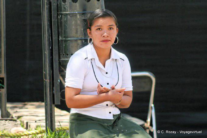 Porträt von Frau sitzt Comitan, Chiapas - Mexiko