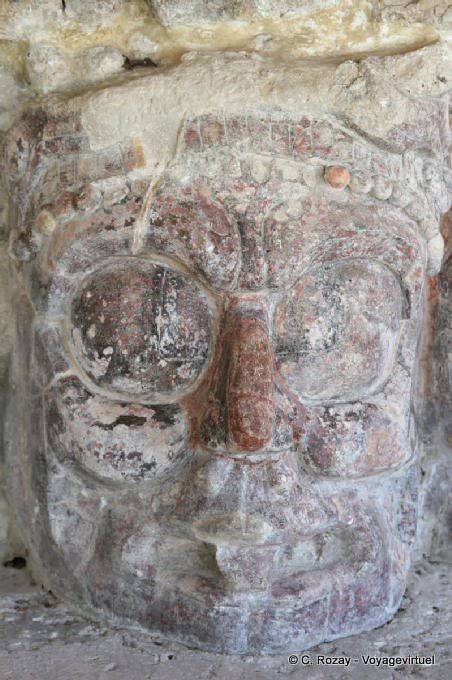 Das Gesicht des Gottes im Westen, Westen, den Tempel der Masken, Edzná - Mexiko