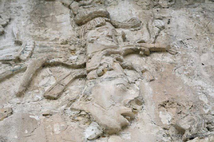 Schädel Tempel Skulptur, Templo La Cavalera, Palenque - Mexiko