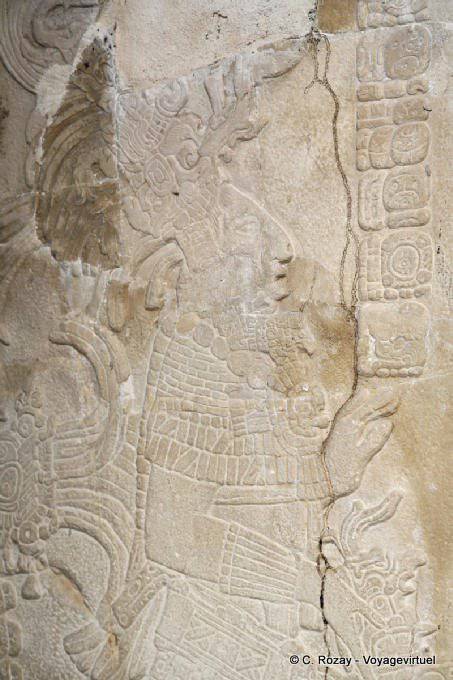 König Chan Bahlam II, Erleichterung, Tempel des Kreuzes, Palenque - Mexiko