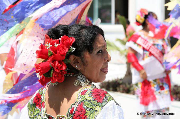 Der Tänzer, der die Zunge zieht, Puerto Morelos - Mexiko
