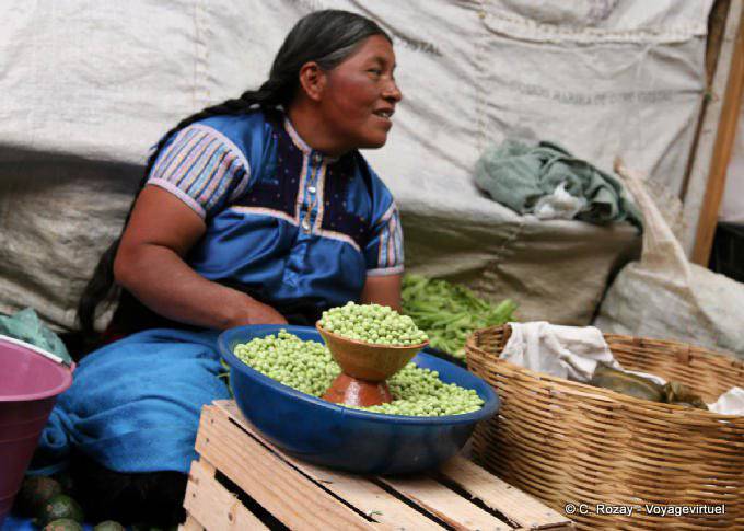 Händler Erbsen, Gran Mercado San Cristobal de Las Casas - Mexiko