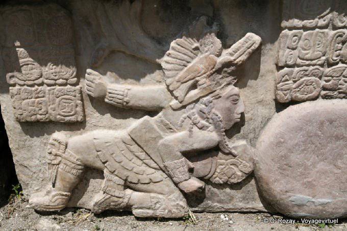 Die Pelota-Spieler links Skulptur, Tonina - Mexiko