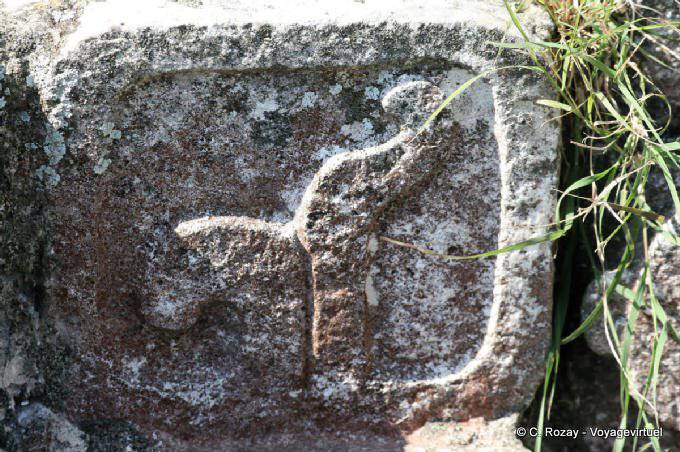 Elephant Skulptur, Gouverneurspalast, Uxmal - Mexiko