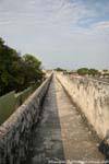 Gehweg auf der Stadtmauer, Campeche, Mexiko.