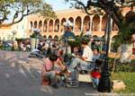 Shoeshine, Plaza de la Independencia, Campeche, Mexiko.