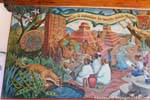 Wandmalerei zu Ehren der Mayas, Casa de la Cultura, Comitan, Mexiko.