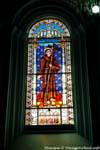 Buntglasfenster der Kirche von Santo Domingo, Comitán, Mexiko.