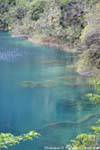 Transparente Wasser, Laguna Azul, Lagunas de Montebello, Mexiko.