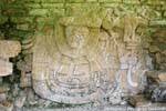 Stuckrelief, das die Sturmgott von Teotihuacan, Gruppe Nord, Palenque, Mexiko.