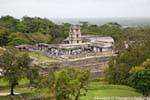 Das Schloss und der Turm der Sternwarte, Panorama, Palenque, Mexiko.
