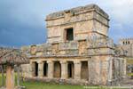 Der Tempel der Fresken, archäologische Stätte von Tulum, Mexiko.