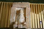 Skulptur im Lotussitz, Museum, Uxmal, Mexiko.