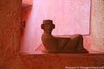 Chac Mool, liegende Statue Archeologicas Villas Hotel, Uxmal, Mexiko.