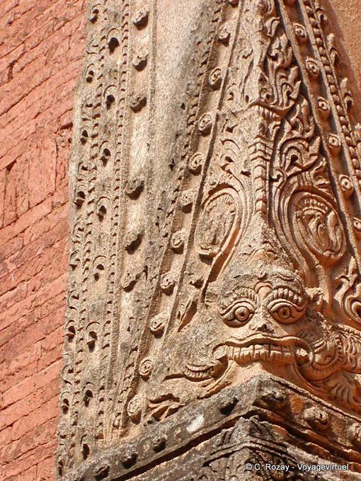 Detail der Ecke Skulptur, Sulamani Tempel, Bagan - Myanmar (Birma)