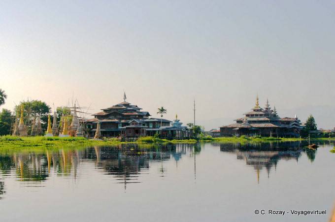 Reflections von Pagoden, Inle-See - Myanmar (Birma)