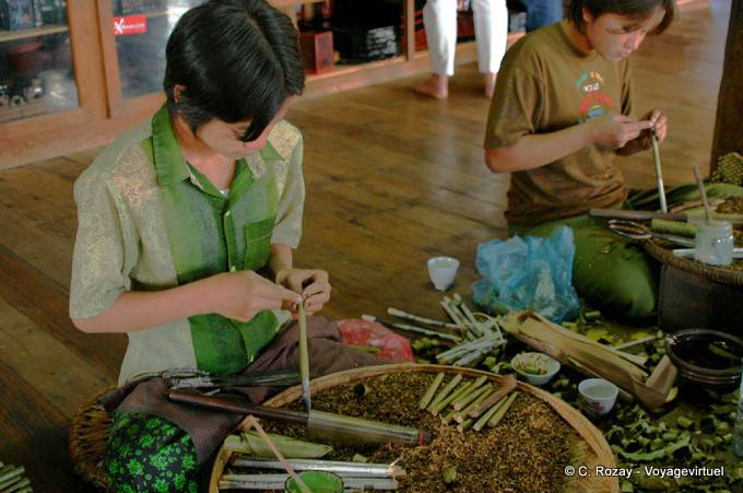 Nan Pan, Herstellung einschließlich Stumpen, Inle-See - Myanmar (Birma)