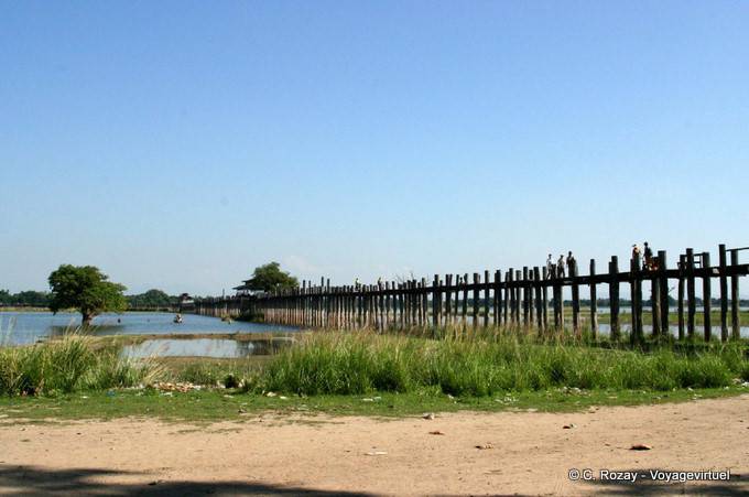 U Bein Bridge-Architektur, See Taungthaman, Mandalay - Myanmar (Birma)
