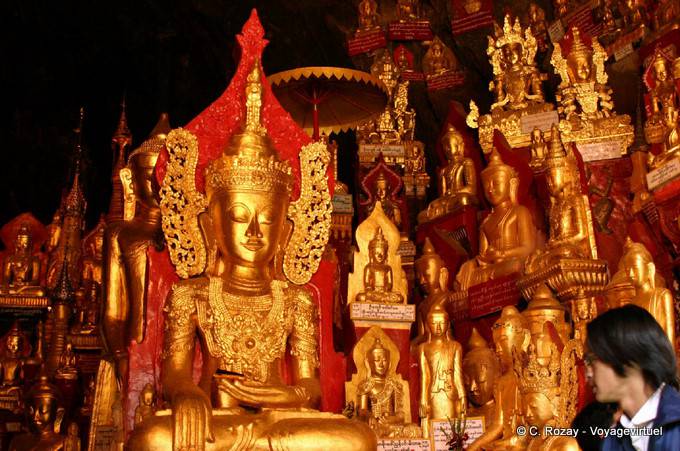 Pindaya Höhle, fein geschnitzte Golden Buddha - Myanmar (Birma)