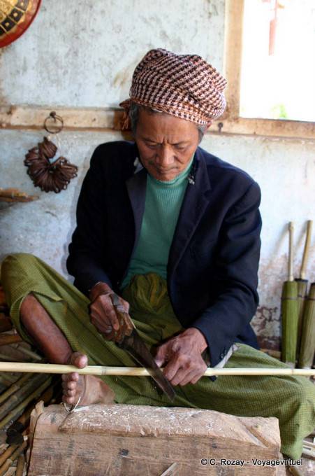 Artisan Herstellungsschirme Pindaya - Myanmar (Birma)