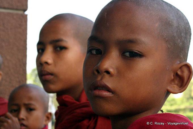 Portrait des ernsten jungen Mönche Rangoon - Myanmar (Birma)